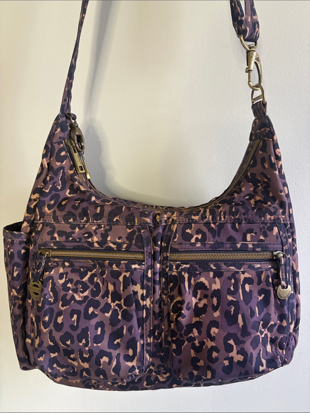Women’s Leopard Print Purple Shoulder Bag